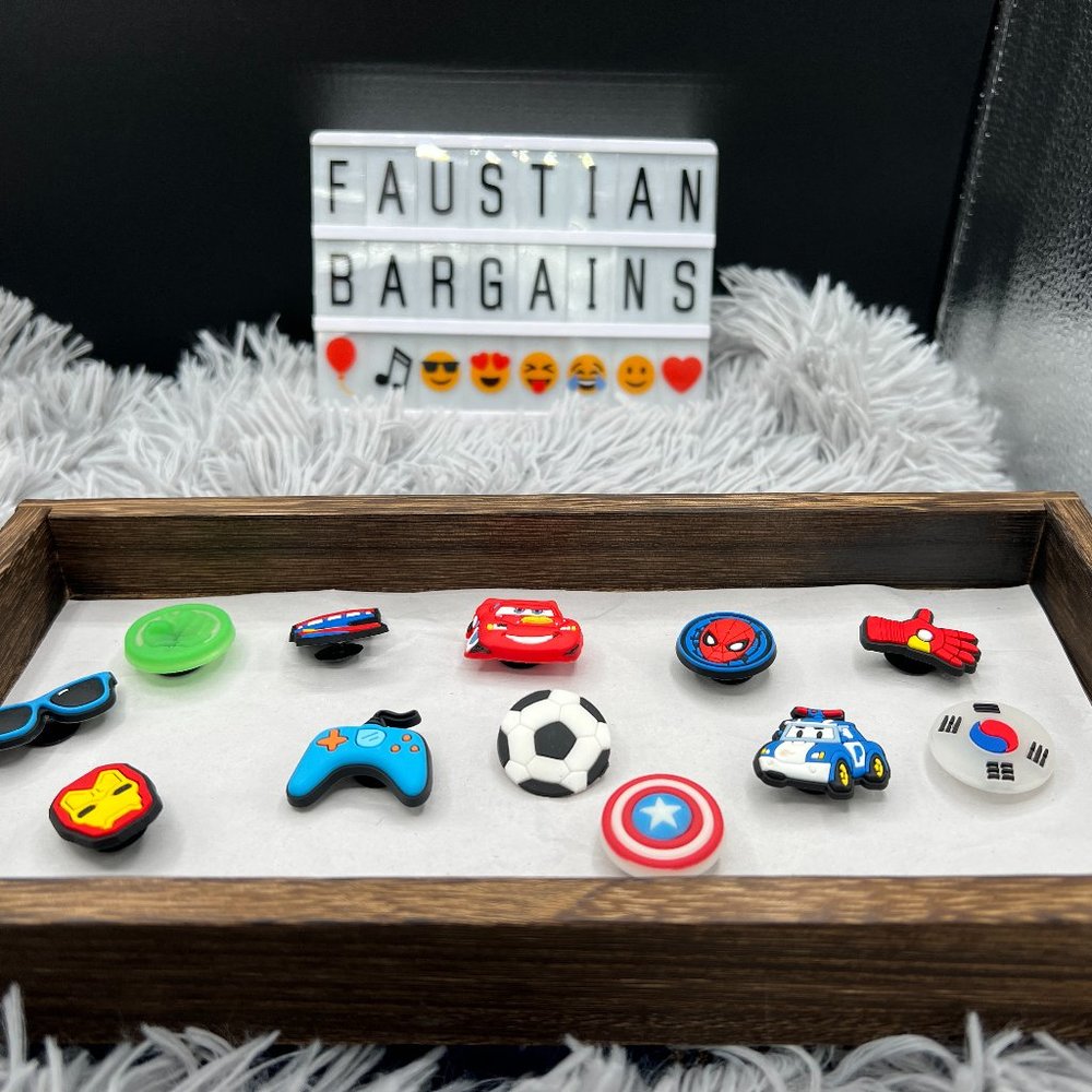 *SOLD* 😈NEW 12 PC Boys Shoe Charms for Crocs Purses Bracelets Wristbands😈